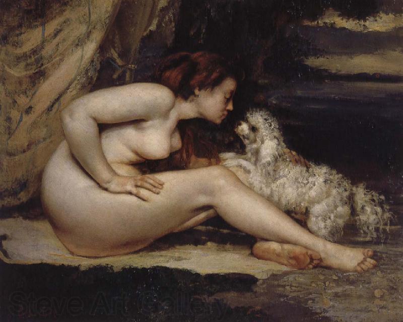 Gustave Courbet Nude Woman with Dog Spain oil painting art